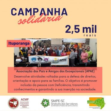 Campanha de Solidariedade – Sexta Entidade Beneficiada (APAE)