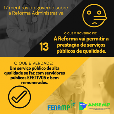 13. Mentira do governo sobre a Reforma Administrativa