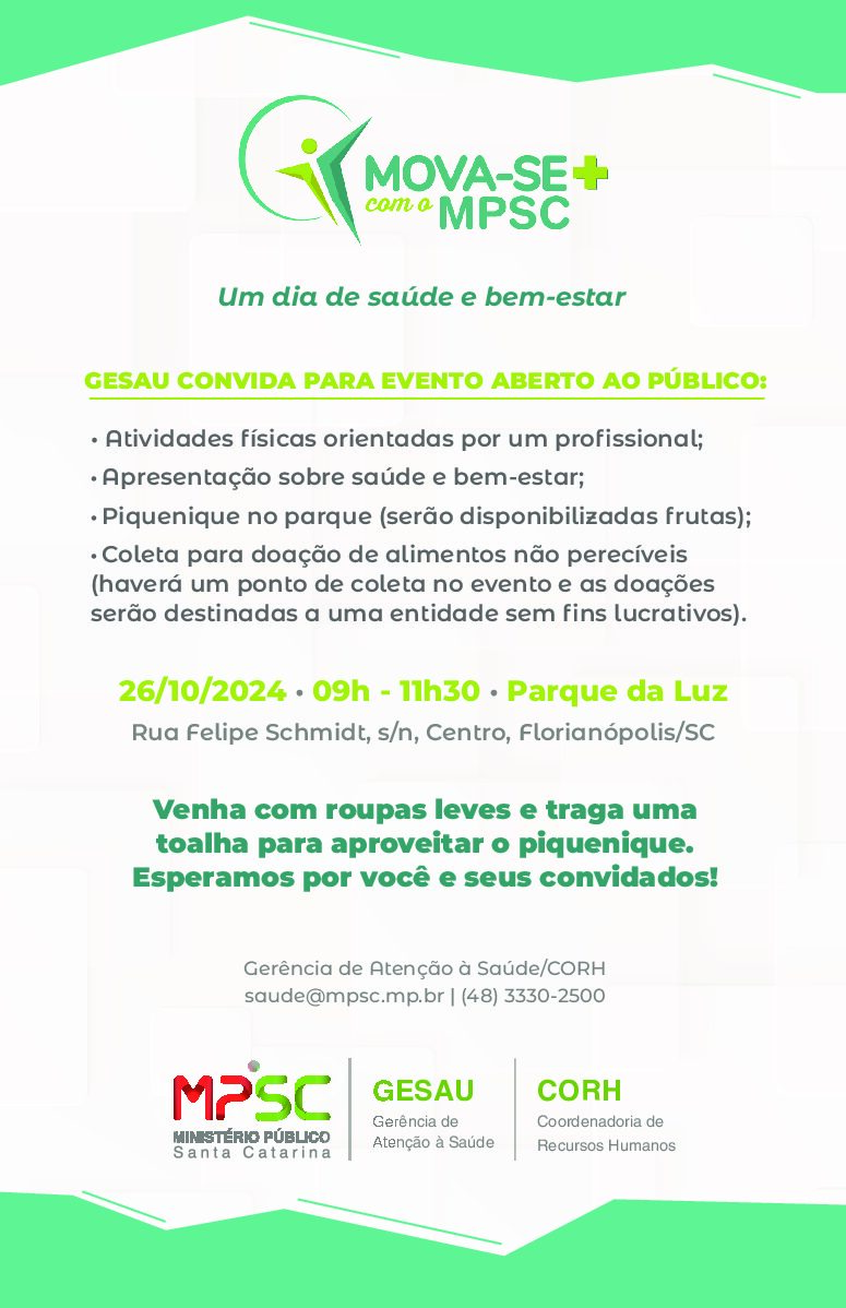 Evento Presencial – Mova-se + com o MPSC